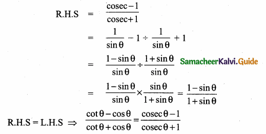Samacheer Kalvi 10th Maths Guide Chapter 6 Trigonometry Ex 6.1 111