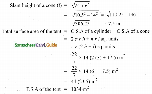Samacheer Kalvi 10th Maths Guide Chapter 7 Mensuration Additional Questions LAQ 9