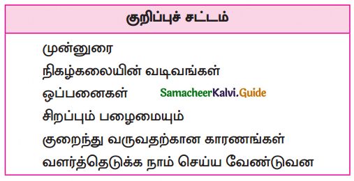Samacheer Kalvi 10th Tamil Guide Chapter 6.1. நிகழ்கலை - 3
