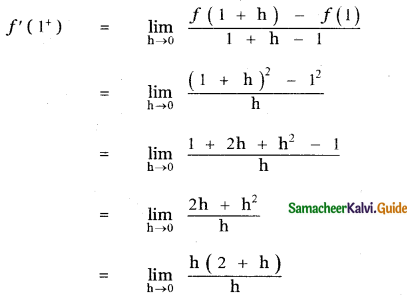 Samacheer Kalvi 11th Maths Guide Chapter 10 Differentiability and Methods of Differentiation Ex 10.1 12