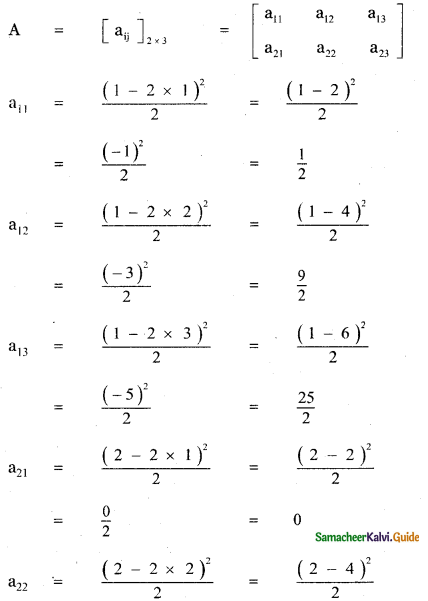 Samacheer Kalvi 11th Maths Guide Chapter 7 Matrices and Determinants Ex 7.1 1
