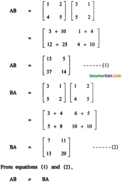Samacheer Kalvi 11th Maths Guide Chapter 7 Matrices and Determinants Ex 7.1 26
