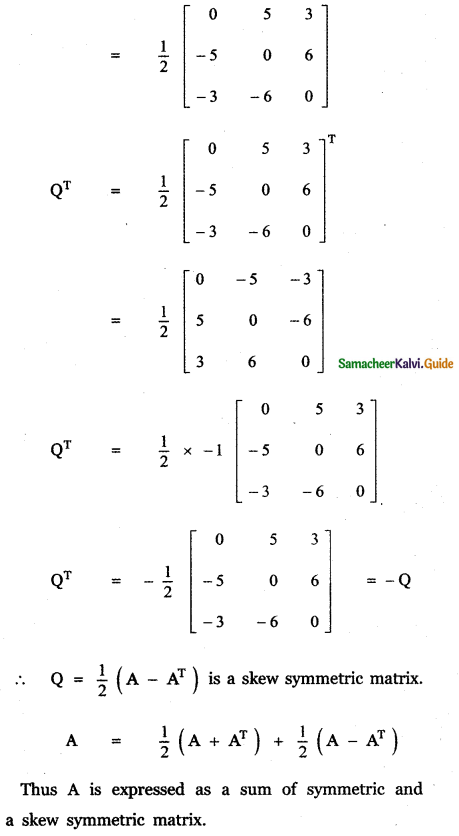 Samacheer Kalvi 11th Maths Guide Chapter 7 Matrices and Determinants Ex 7.1 52