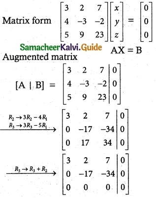 Samacheer Kalvi 12th Maths Guide Chapter 1 Applications of Matrices and Determinants Ex 1.7 1