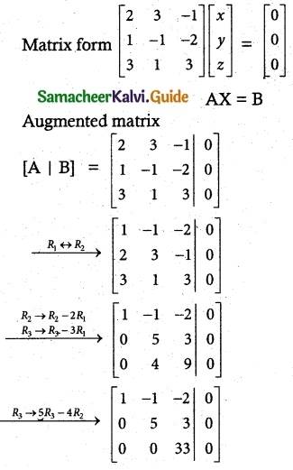 Samacheer Kalvi 12th Maths Guide Chapter 1 Applications of Matrices and Determinants Ex 1.7 2
