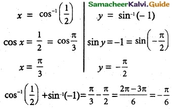 Samacheer Kalvi 12th Maths Guide Chapter 4 Inverse Trigonometric Functions Ex 4.2 2