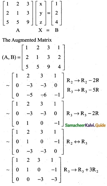 Samacheer Kalvi 12th Business Maths Guide Chapter 1 Applications of Matrices and Determinants Ex 1.4 9