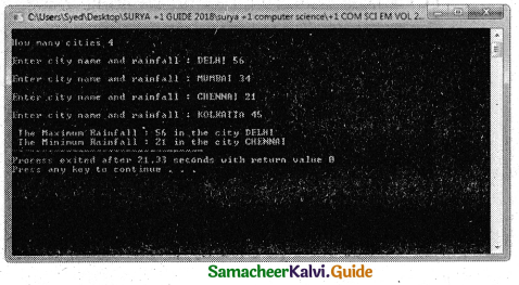Samacheer Kalvi 11th Computer Science Guide Chapter 12 Arrays and Structures 10