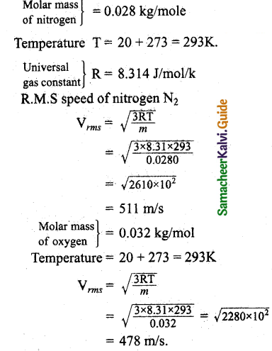Samacheer Kalvi 11th Physics Guide Chapter 9 Kinetic Theory of Gases 24