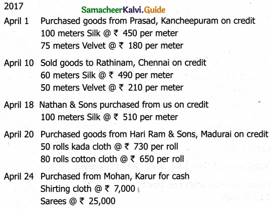 Samacheer Kalvi 11th Accountancy Guide Chapter 6 Subsidiary Books – I 11