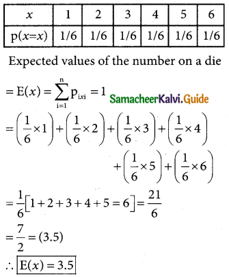 Samacheer Kalvi 12th Business Maths Guide Chapter 6 Random Variable and Mathematical Expectation Ex 6.2 1